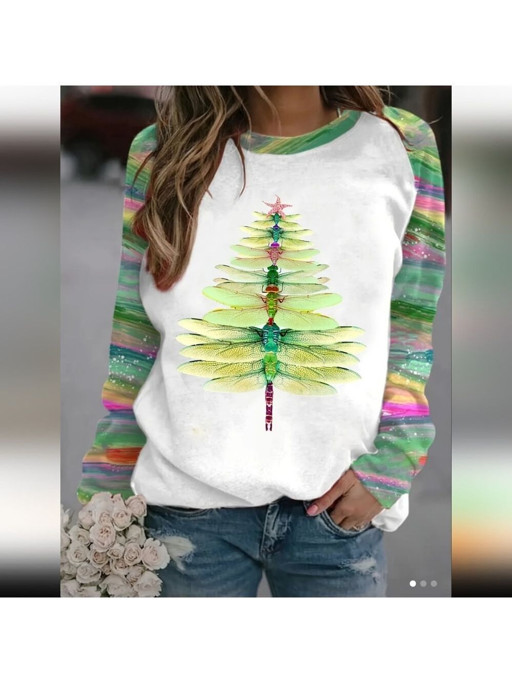 Last One Bohemian Dragonfly Christmas Tree Sweater /Sweatshirt Must Bundle